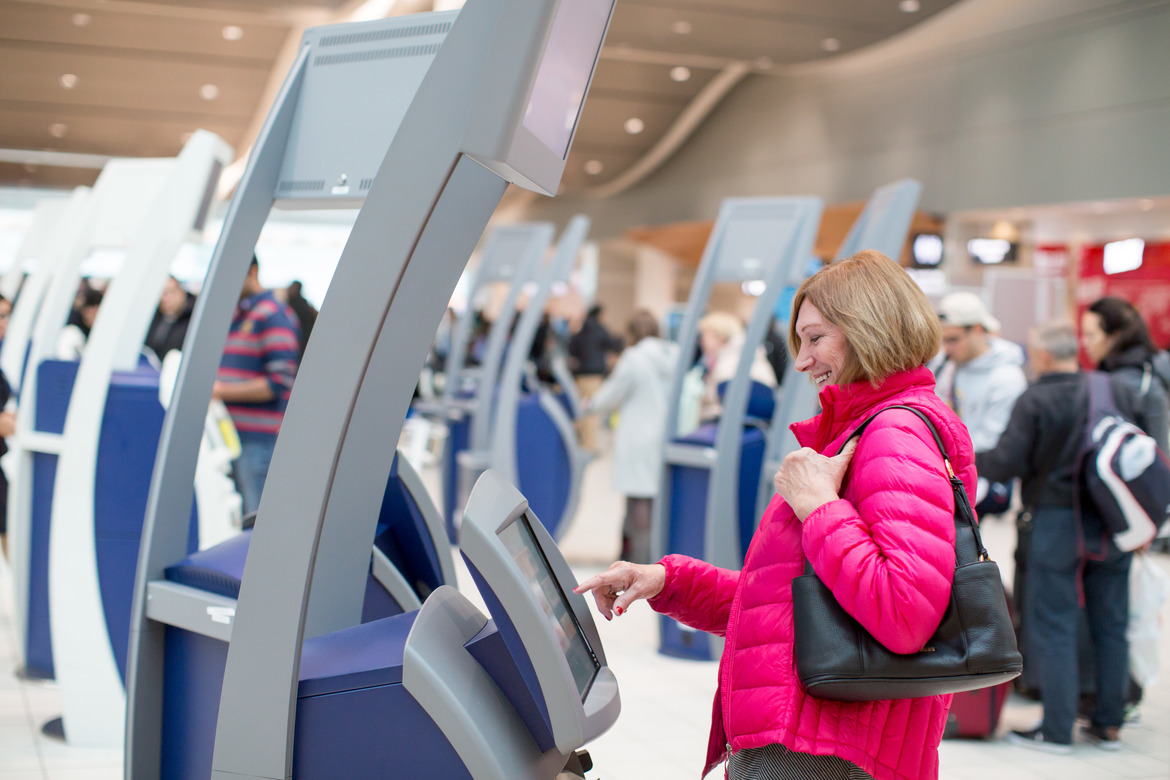 Check-In at Airport Kiosk
